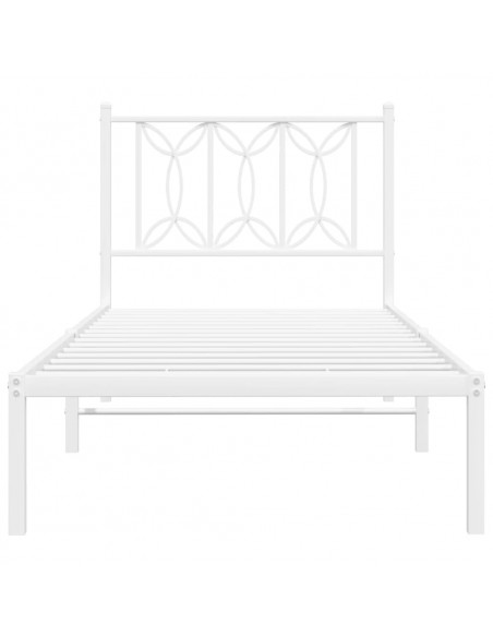 Giroletto con Testiera Metallo Bianco 90x190 cm