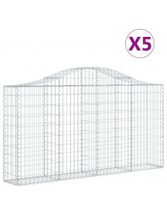 Cesti Gabbioni ad Arco 5 pz 200x30x100/120 cm Ferro Zincato 2
