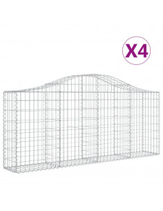 Cesti Gabbioni ad Arco 4 pz 200x30x80/100 cm Ferro Zincato 2