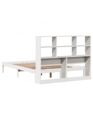 Letto Libreria senza Materasso Bianco 140x200 cm Legno di Pino