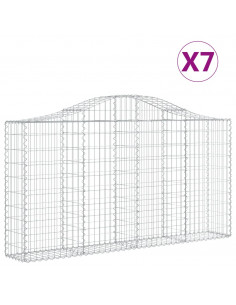 Cesti Gabbioni ad Arco 7 pz 200x30x100/120 cm Ferro Zincato 2