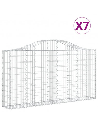 Cesti Gabbioni ad Arco 7 pz 200x30x100/120 cm Ferro Zincato