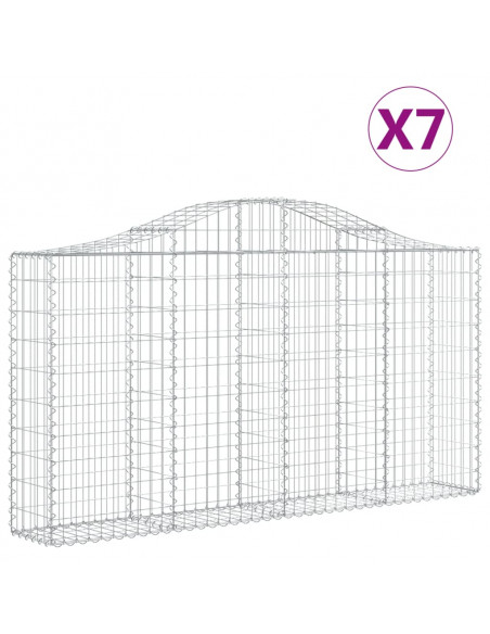 Cesti Gabbioni ad Arco 7 pz 200x30x100/120 cm Ferro Zincato