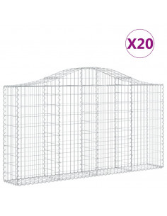 Cesti Gabbioni ad Arco 20 pz 200x30x100/120 cm Ferro Zincato 2