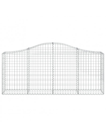 Cesti Gabbioni ad Arco 12 pz 200x30x80/100 cm Ferro Zincato
