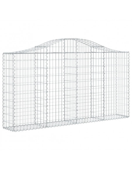 Cesti Gabbioni ad Arco 9 pz 200x30x100/120 cm Ferro Zincato