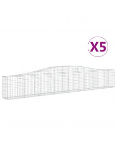Cesti Gabbioni ad Arco 5 pz 400x30x60/80 cm Ferro Zincato 2