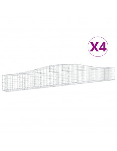 Cesti Gabbioni ad Arco 4 pz 400x30x40/60 cm Ferro Zincato 2