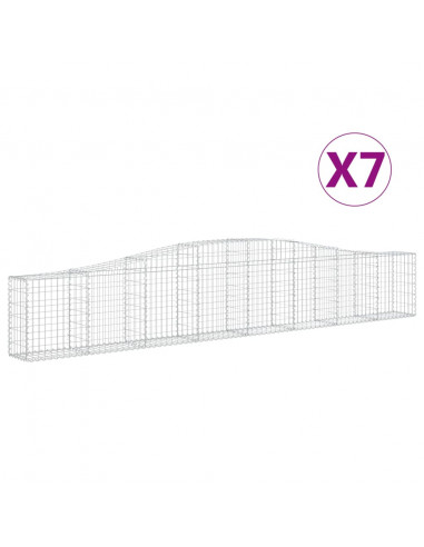 Cesti Gabbioni ad Arco 7 pz 400x30x60/80 cm Ferro Zincato