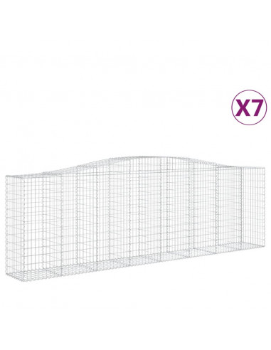 Cesti Gabbioni ad Arco 7 pz 400x50x120/140 cm Ferro Zincato