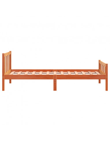 Giroletto con Testiera Marrone Cera 75x190 cm Massello Pino