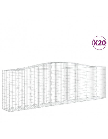 Cesti Gabbioni ad Arco 20 pz 400x50x120/140 cm Ferro Zincato