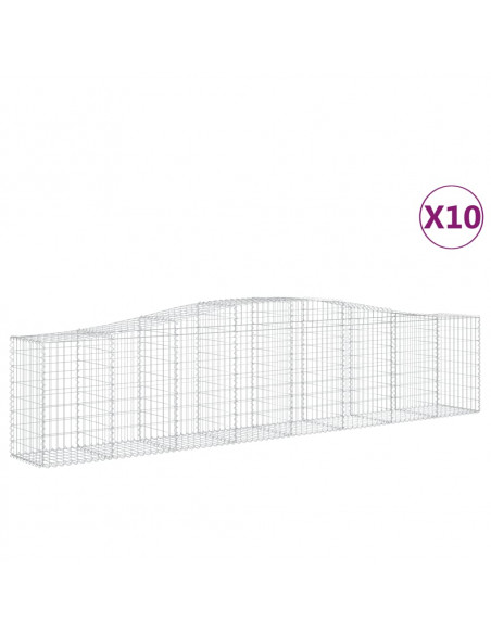 Cesti Gabbioni ad Arco 10 pz 400x50x80/100 cm Ferro Zincato