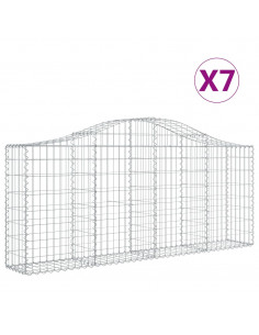 Cesti Gabbioni ad Arco 7 pz 200x30x80/100 cm Ferro Zincato 2