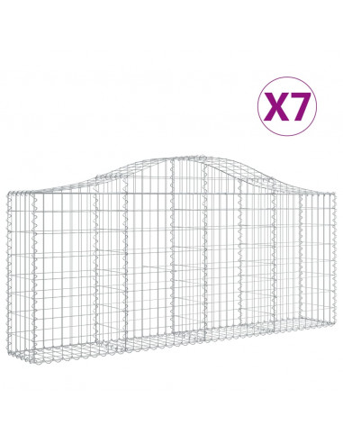 Cesti Gabbioni ad Arco 7 pz 200x30x80/100 cm Ferro Zincato