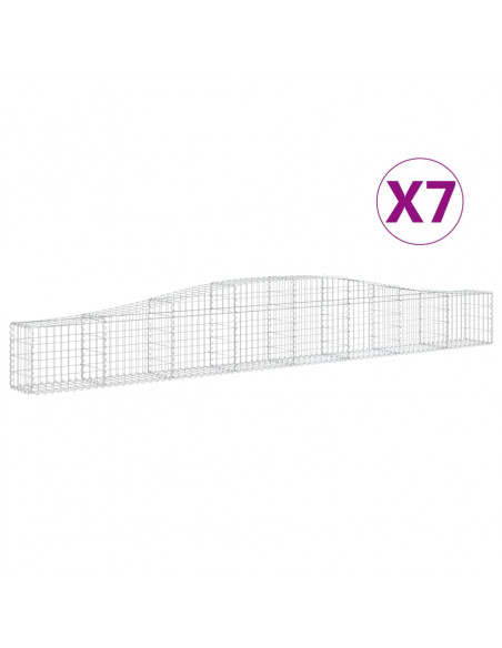 Cesti Gabbioni ad Arco 7 pz 400x30x40/60 cm Ferro Zincato