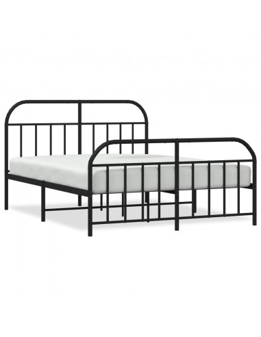 Giroletto con Testiera e Pediera Metallo Nero 160x200 cm