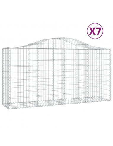 Cesti Gabbioni ad Arco 7 pz 200x50x100/120 cm Ferro Zincato