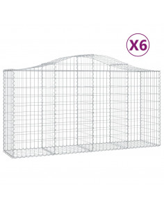 Cesti Gabbioni ad Arco 6 pz 200x50x100/120 cm Ferro Zincato 2