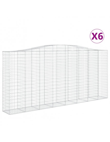 Cesti Gabbioni ad Arco 6 pz 400x50x180/200 cm Ferro Zincato