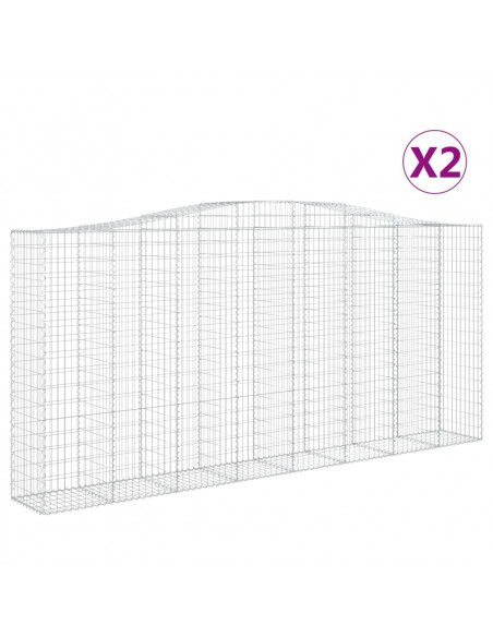 Cesti Gabbioni ad Arco 2 pz 400x50x180/200 cm Ferro Zincato