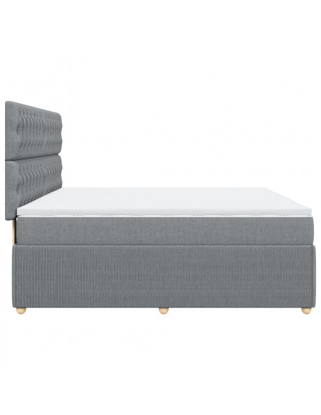 Giroletto a Molle con Materasso Grigio Chiaro180x200 cm Tessuto