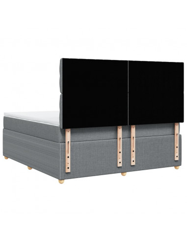 Giroletto a Molle con Materasso Grigio Chiaro180x200 cm Tessuto