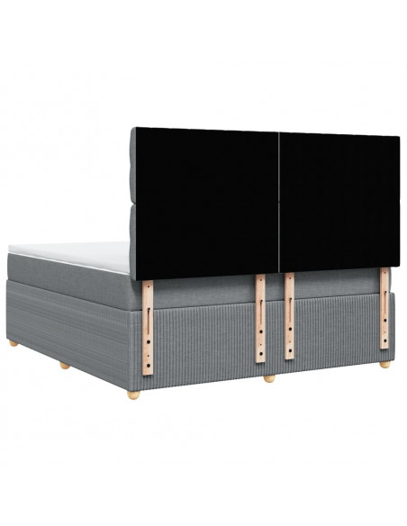 Giroletto a Molle con Materasso Grigio Chiaro180x200 cm Tessuto