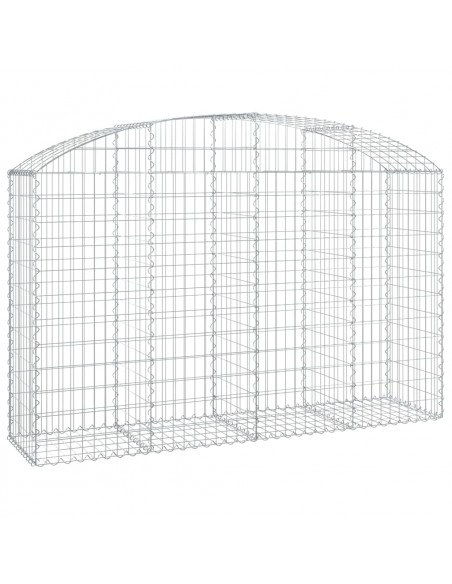 Cesto Gabbione ad Arco 200x50x120/140 cm Ferro Zincato