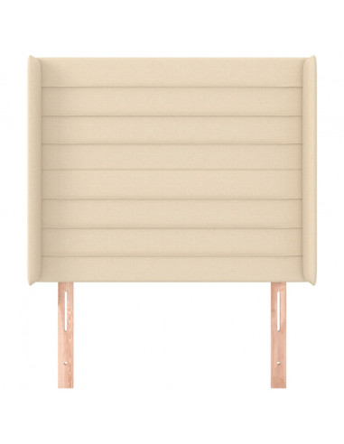 Testiera ad Orecchio Crema 83x16x118/128 cm in Tessuto