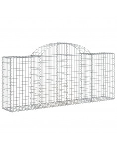 Cesto Gabbione ad Arco 200x30x80/100 cm Ferro Zincato 2