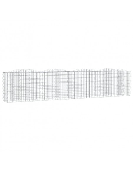 Gabbione ad Arco con Letto Rialzato 400x50x100 cm Ferro Zincato