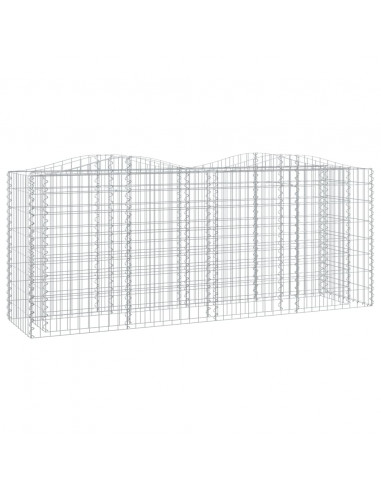 Gabbione ad Arco con Letto Rialzato 200x50x100 cm Ferro Zincato
