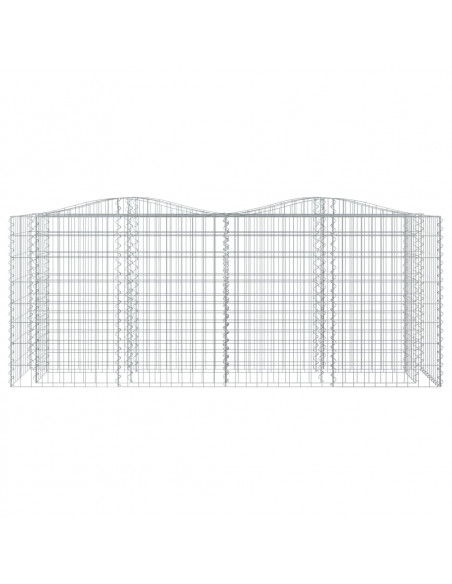 Gabbione ad Arco con Letto Rialzato 200x50x100 cm Ferro Zincato