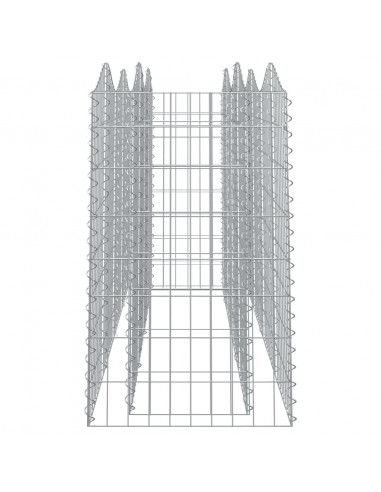 Gabbione ad Arco con Letto Rialzato 200x50x100 cm Ferro Zincato