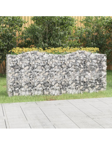 Gabbione ad Arco con Letto Rialzato 200x50x100 cm Ferro Zincato