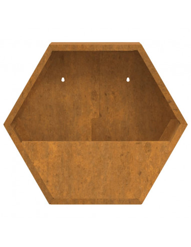Fioriere da Parete 2 pz Ruggine in Acciaio Corten 46x10x40 cm