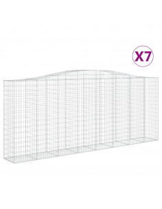 Cesti Gabbioni ad Arco 7 pz 400x50x160/180 cm Ferro Zincato 2