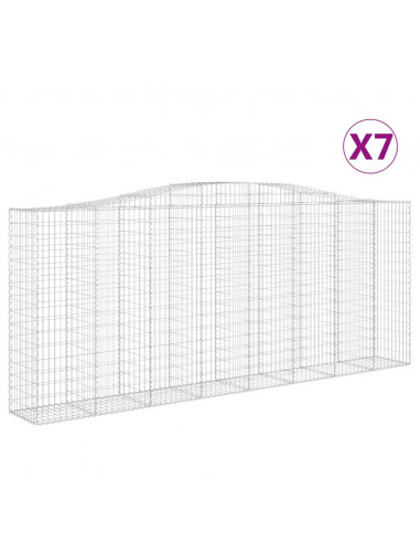 Cesti Gabbioni ad Arco 7 pz 400x50x160/180 cm Ferro Zincato
