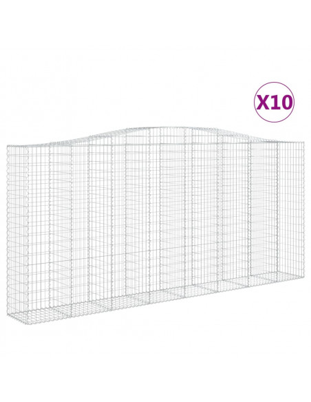 Cesti Gabbioni ad Arco 10 pz 400x50x180/200 cm Ferro Zincato