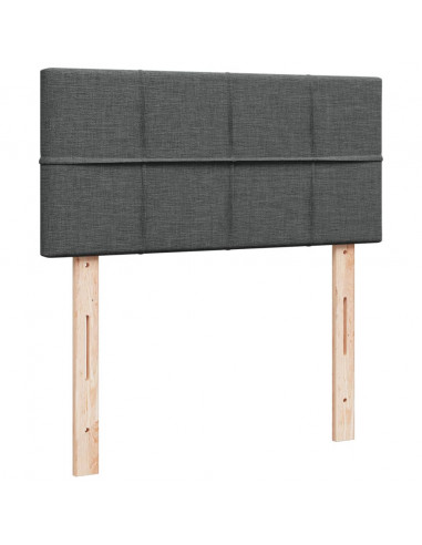 Giroletto a Molle con Materasso Grigio Scuro 90x200 cm Tessuto