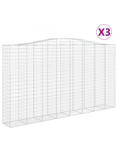 Cesti Gabbioni ad Arco 3 pz 400x50x220/240 cm Ferro Zincato
