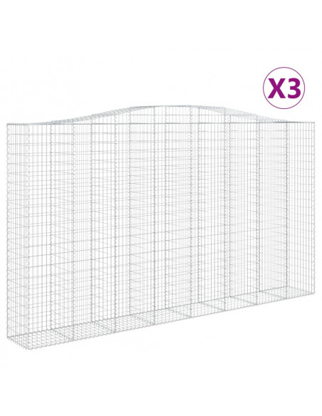 Cesti Gabbioni ad Arco 3 pz 400x50x220/240 cm Ferro Zincato