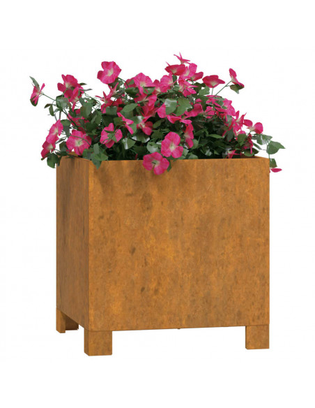 Fioriera con Gambe Ruggine 32x30x33 cm Acciaio Corten