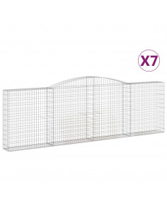 Cesti Gabbioni ad Arco 7 pz 400x30x120/140 cm Ferro Zincato 2