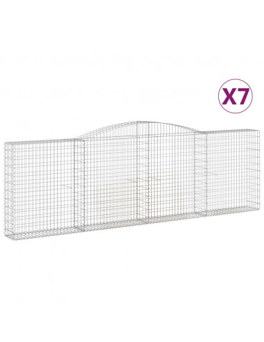 Cesti Gabbioni ad Arco 7 pz 400x30x120/140 cm Ferro Zincato