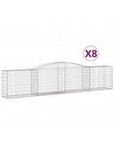 Cesti Gabbioni ad Arco 8 pz 400x50x80/100 cm Ferro Zincato 2