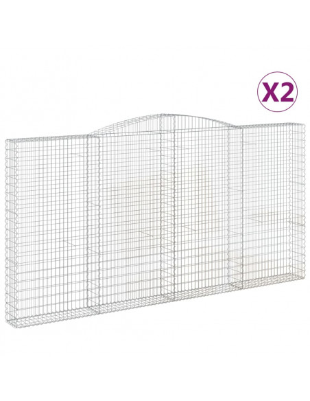 Cesti Gabbioni ad Arco 2 pz 400x30x200/220 cm Ferro Zincato