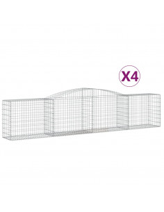 Cesti Gabbioni ad Arco 4 pz 400x50x80/100 cm Ferro Zincato 2