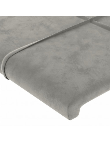 Testiera ad Orecchio Grigio Chiaro 163x23x118/128 cm in Velluto